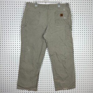 Carhartt Carpenter Pants Sz 40x30 B11 DES Gray Baggy Distressed Faded‎ Work Wear